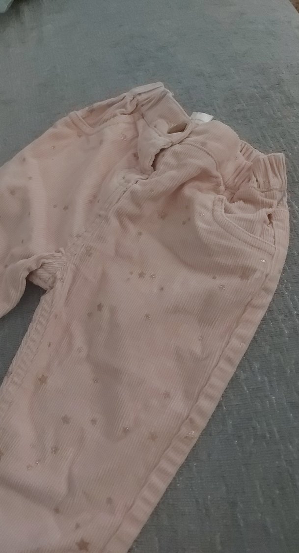 Düğmeli Pembe Kız Çocuk Bol Pantolon - Görsel 4