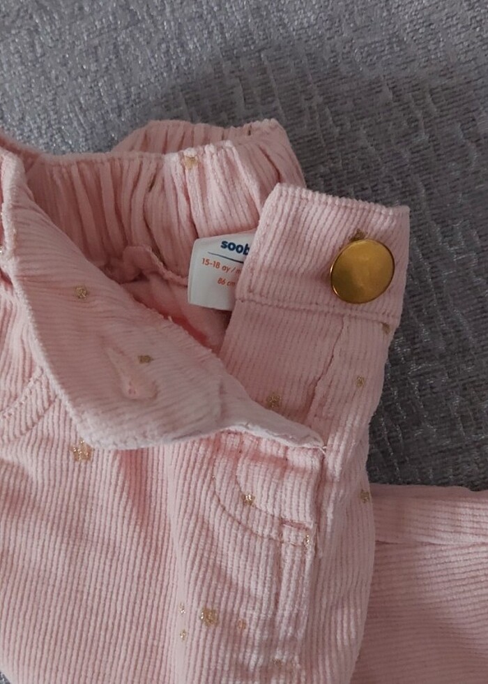 Soobe marka kız bebek 15-18 ay somon rengi pantolon hiç kullanıl - Görsel 3