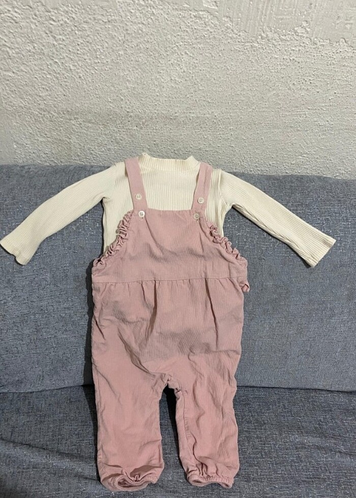 Kız bebek salopet tulum badi ikili takım 2 defa giydirdim  - Görsel 3