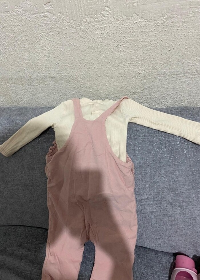 Kız bebek salopet tulum badi ikili takım 2 defa giydirdim  - Görsel 4