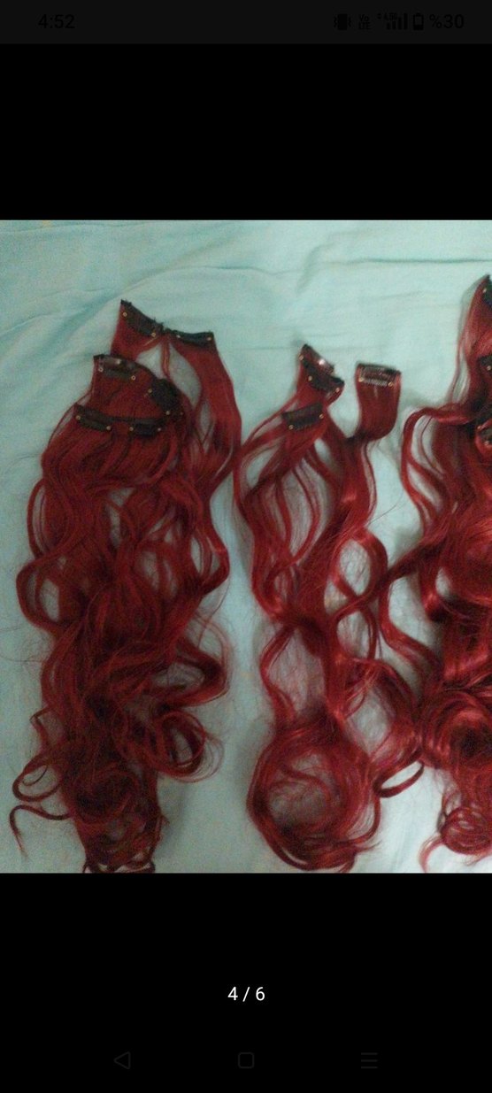 Koyu Kırmızı Takma Saç Kadın Saç Aksesuarı peruk - Görsel 4