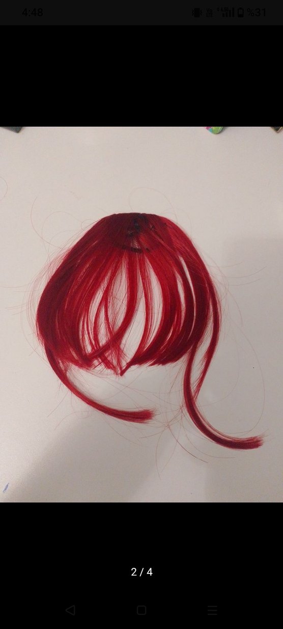 Kızıl Kahkül Gotik Saç Aksesuarı - Görsel 2