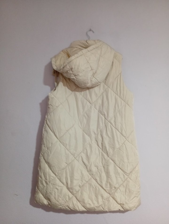 Bej Düğmeli Midi Kadın Yelek - Görsel 4