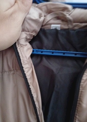 Bej Midi Kadın Kışlık Şişme Mont - Görsel 4