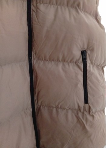 Bej Midi Kadın Kışlık Şişme Mont - Görsel 3