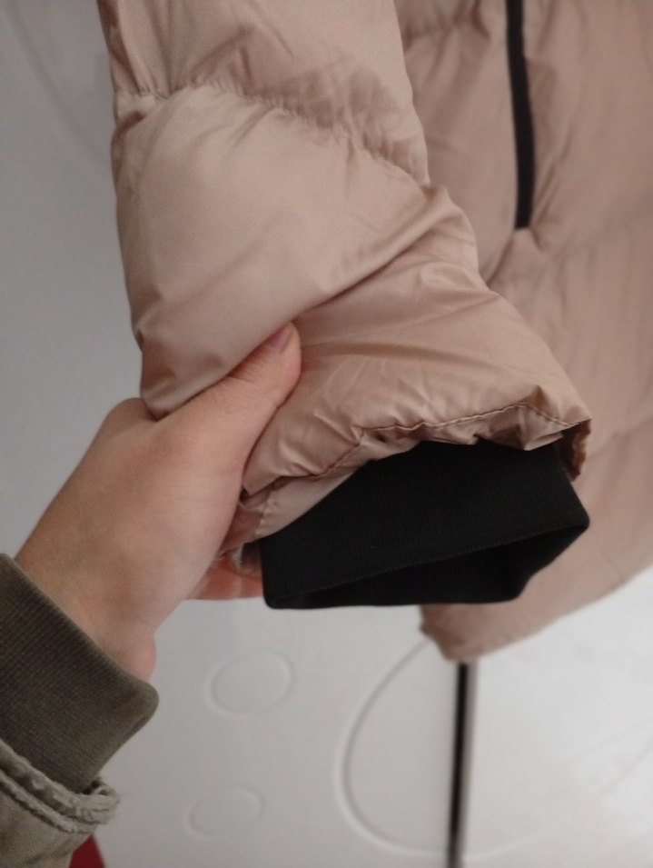 Bej Midi Kadın Kışlık Şişme Mont - Görsel 5