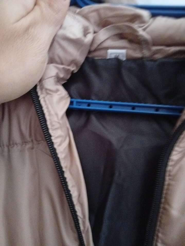 Bej Midi Kadın Kışlık Şişme Mont - Görsel 4