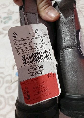 Gri Street Style Kadın Botları - Görsel 3