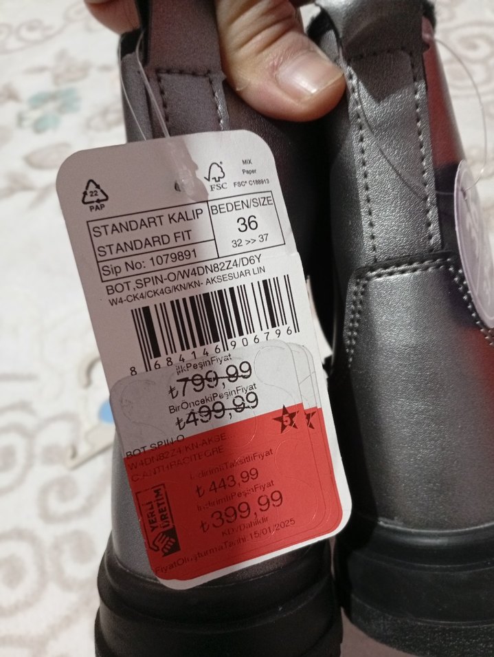 Gri Street Style Kadın Botları - Görsel 3