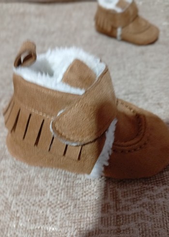 Kahverengi Süet Kürklü Erkek Bebek Ayakkabısı - Görsel 2