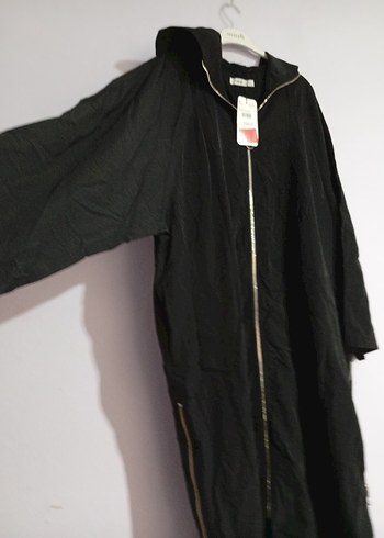 Kadın Siyah kapüşon ferace - Görsel 2