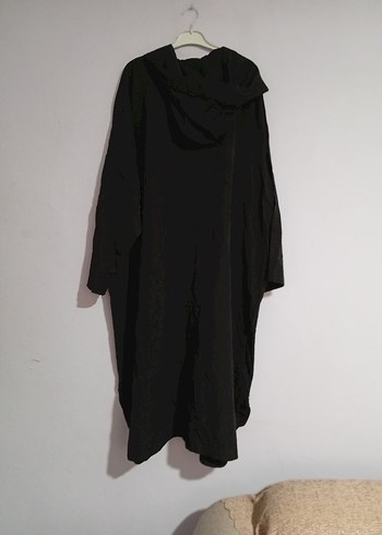 Kadın Siyah kapüşon ferace - Görsel 3