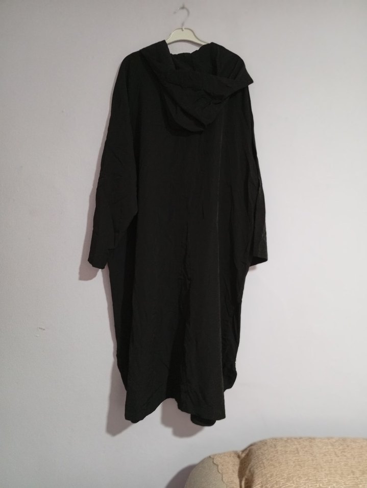 Kadın Siyah kapüşon ferace - Görsel 3