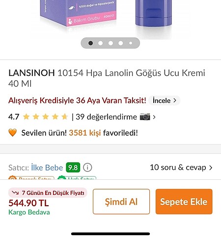 Lansinoh Lansinoh göğüs ucu kremi