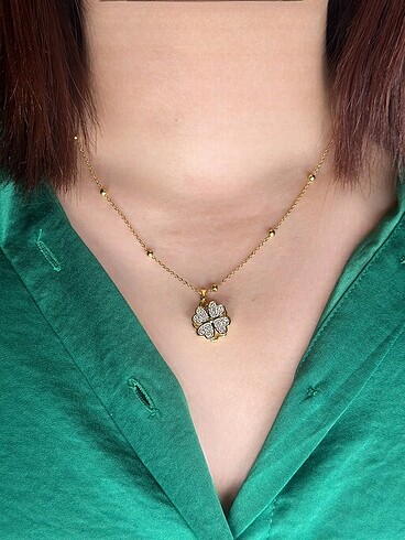 Yonca Kolye Silver&Gold