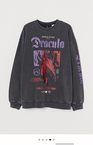 Dracula lisanslı baskılı sweatshirt