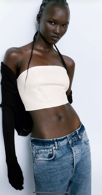 Zara Deri Korse Crop Top