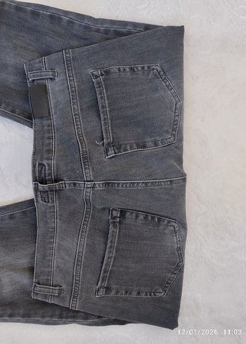 Gri Kadın Denim Rahat Kesim kotPantolon - Görsel 5