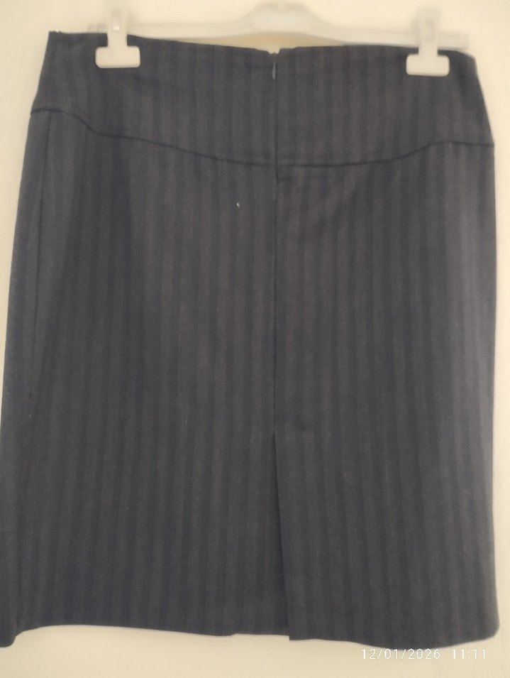 Gri Midi Kadın Kalem Etek - Görsel 4