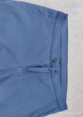 bayan Gri Denim Pantolon Regular Fit - Görsel 3