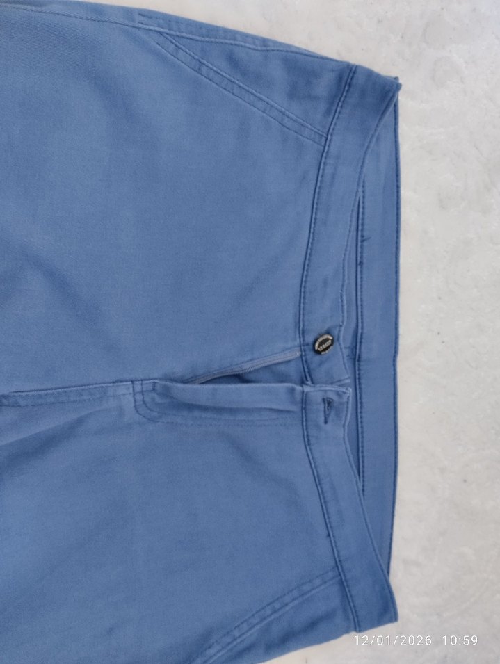 bayan Gri Denim Pantolon Regular Fit - Görsel 3