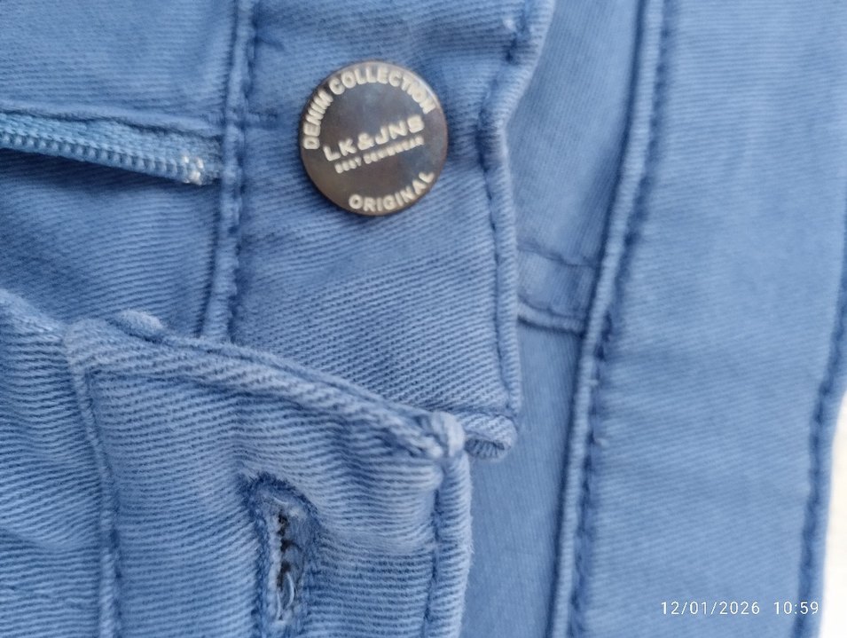 bayan Gri Denim Pantolon Regular Fit - Görsel 5