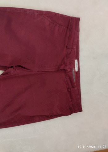 Bordo Kadın keten pantolon - Görsel 4