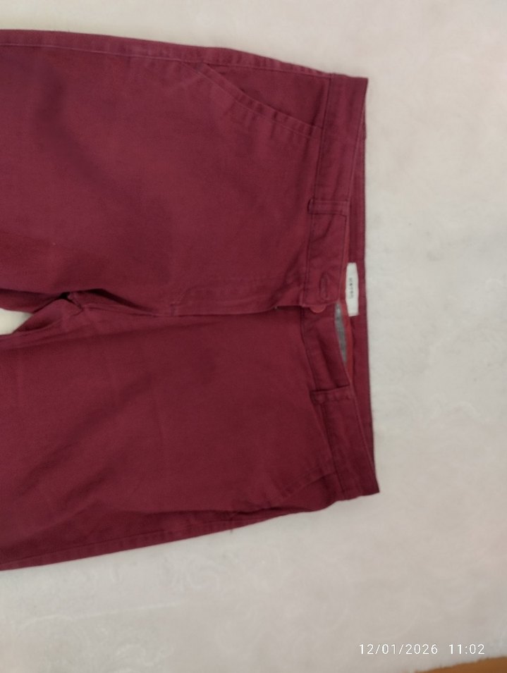 Bordo Kadın keten pantolon - Görsel 4