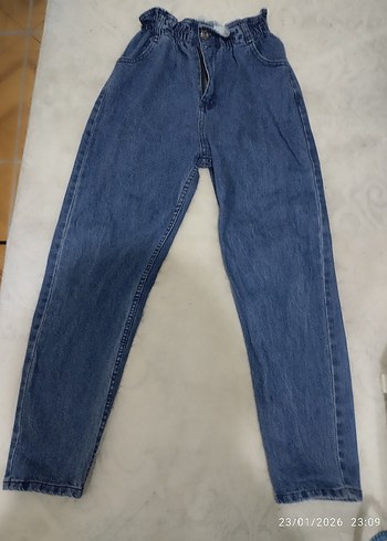 Kadın Mavi Denim Salaş Jean - Görsel 2