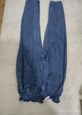 Kadın Mavi Denim Salaş Jean - Görsel 5
