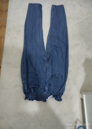 Kadın Mavi Denim Salaş Jean - Görsel 3