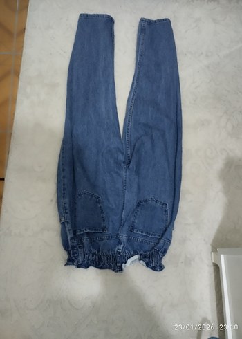 Kadın Mavi Denim Salaş Jean - Görsel 4
