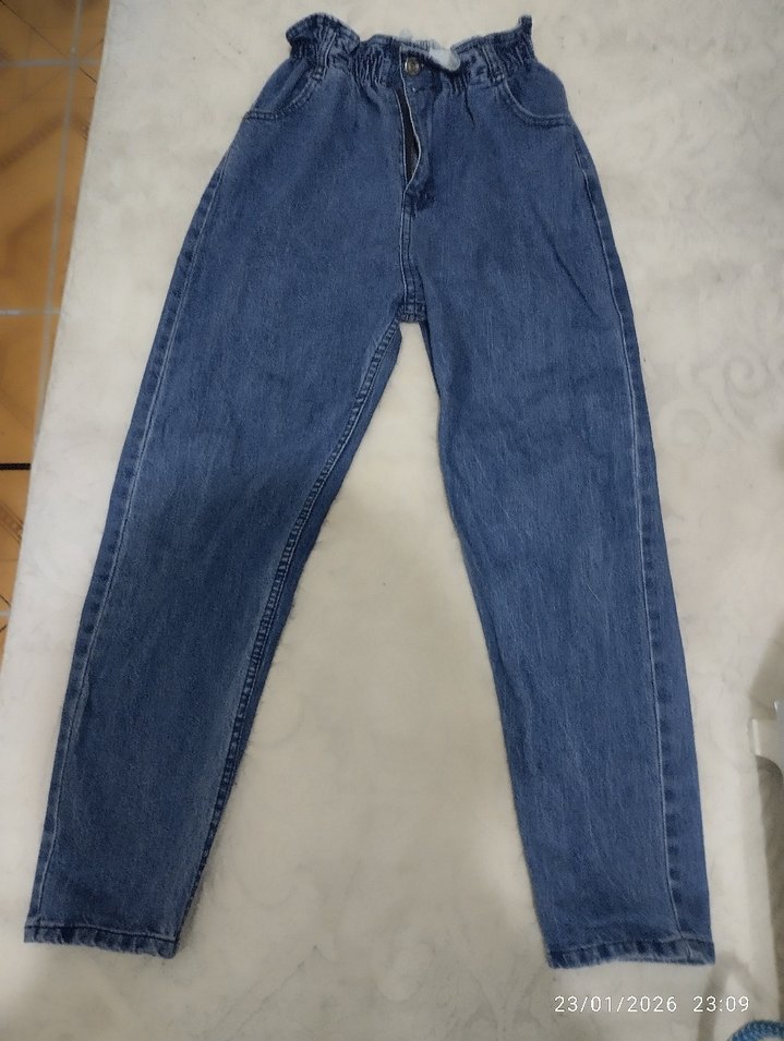 Kadın Mavi Denim Salaş Jean - Görsel 2