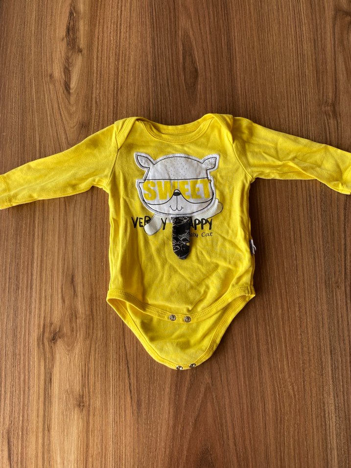 Uzun Kollu Sarı Bebek Body - Görsel 4