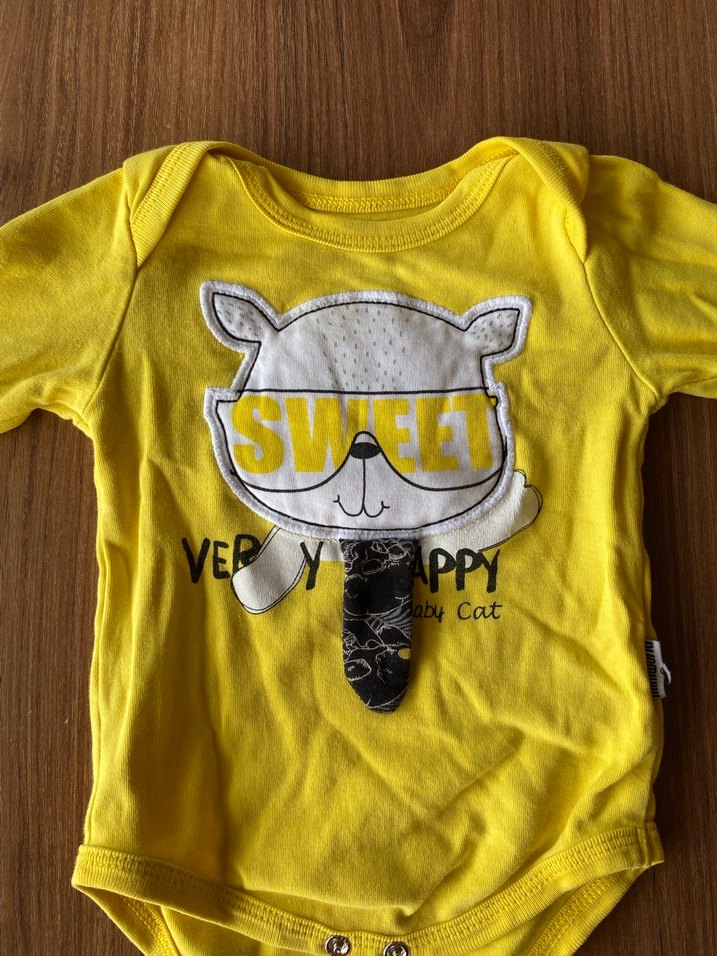 Uzun Kollu Sarı Bebek Body - Görsel 3