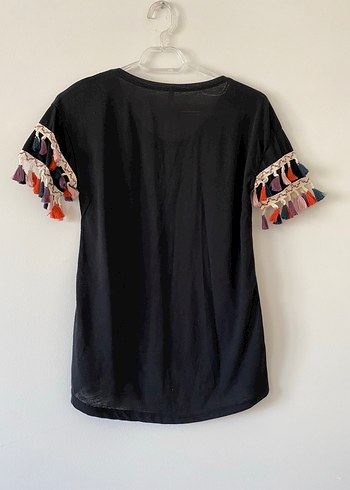 Zara Püsküllü Bohem tarzı Kadın Tişört