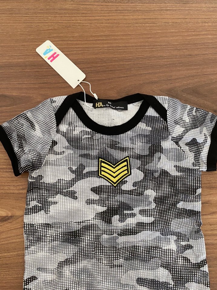 Kamuflaj desenli kısa Kollu body zıbın - Görsel 2