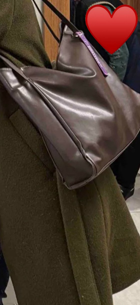 Koyu Kahverengi Modern Klasik Deri Kadın Çanta - Görsel 2