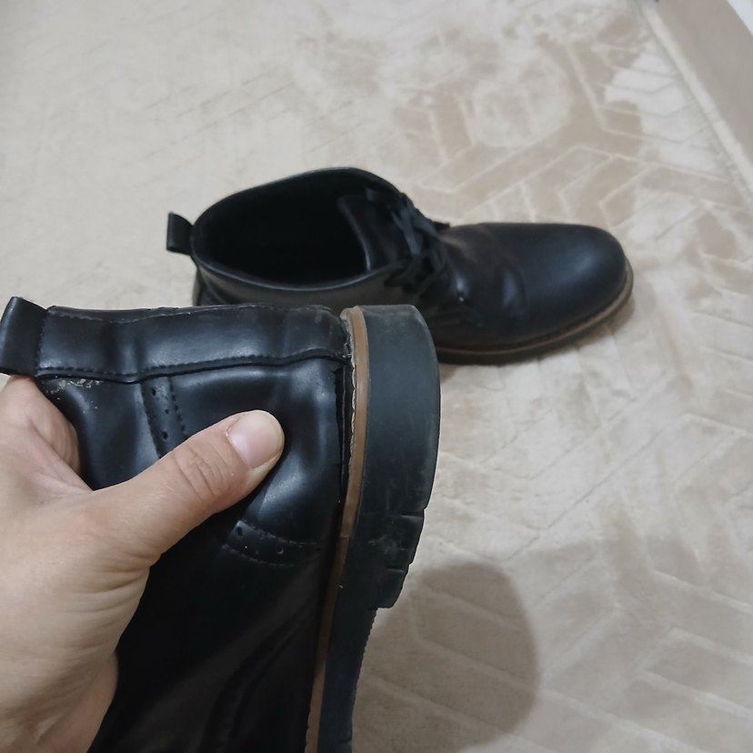 siyah Minimalist Erkek Deri Bot - Görsel 4