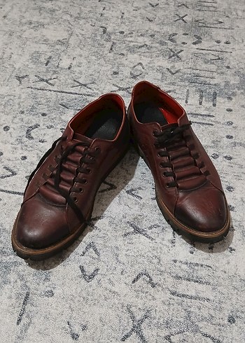 Bordo orjinal Deri Erkek Klasik Ayakkabı - Görsel 2