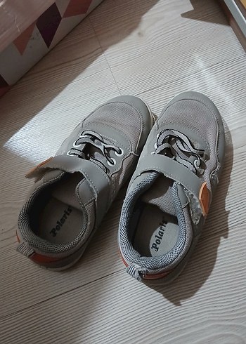 Gri Erkek Çocuk Spor Ayakkabı Velcro - Görsel 2