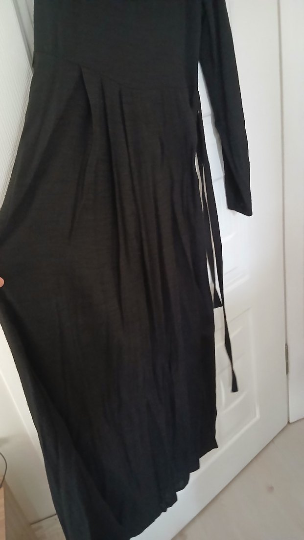 Uzun Kollu Siyah Gotik Uzun Elbise - Görsel 2