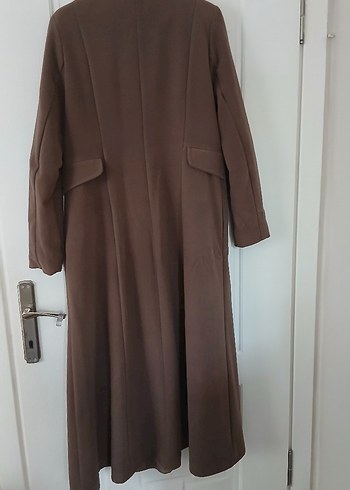 Düğmeli kahve Uzun kaşe Kabanı - Görsel 3