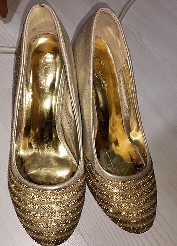 Abiye Gold renk abiye ayakkabı 