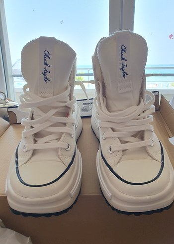 37 Beden Converse Beyaz Platform Topuklu Kadın Spor Ayakkabı