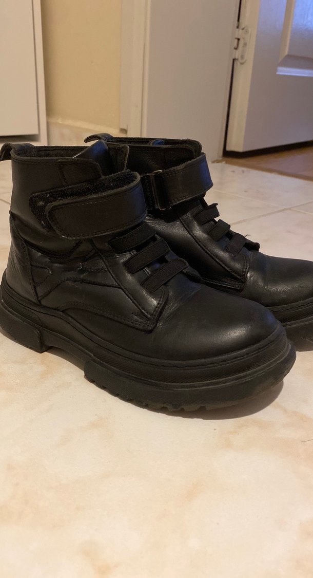 Unisex Çocuk Siyah Goth Bot - Görsel 2