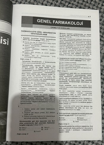 Tüm TUS Soruları Farmakoloji - Görsel 2