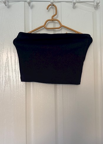 Lacivert Straplez Mini Crop Top