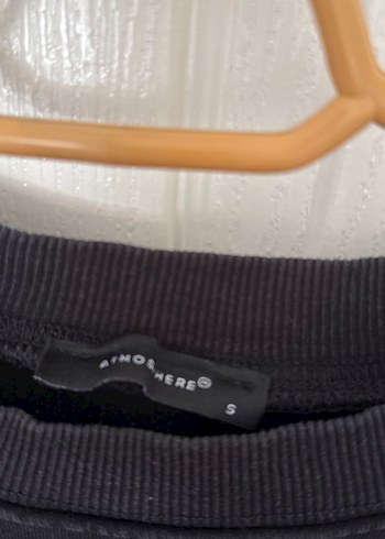 s Beden Kadın Siyah Baskılı Fermuarlı Sweatshirt