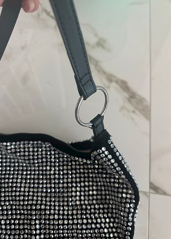 Beden siyah Renk Siyah Parlak Pullu Kadın Çanta